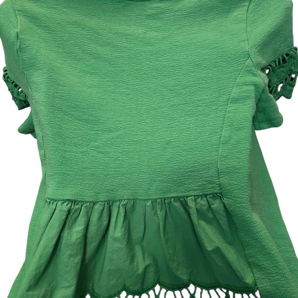 English Factory Blouse Green W/Lace Accents 💵 - Picture 2 of 3